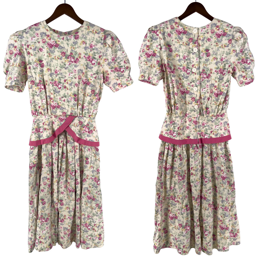 Vintage Floral Prairie Cottagecore Peasant Coquette Bridgerton Gown Size 10